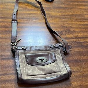 Fossil Brown Leather Messenger Bag